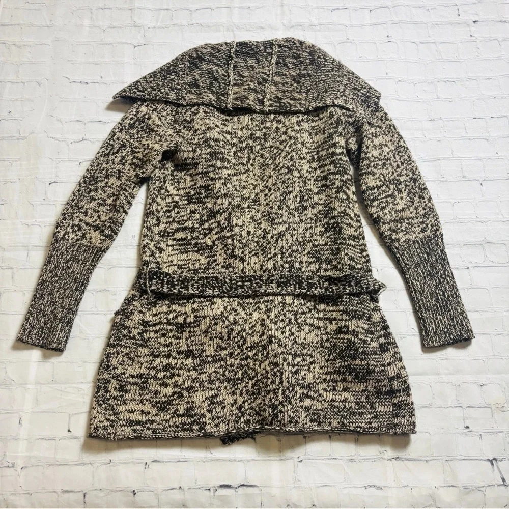 GAP Women’s M Lambswool Cotton Longline Duster Sweater Brown Tan Belted Pockets